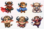 Funny Buffalo Clipart, an Illustration by CreationArt (Thumbnail 3 of 5)
