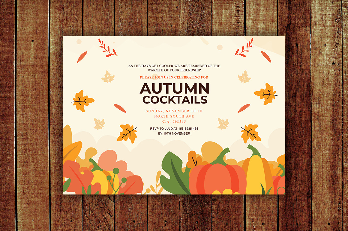 Autumn Cocktails Invitations