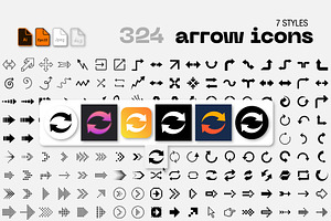 324 Arrow Icons, an Outline Icon by karnofff