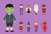 Halloween Kids Illustration Set, a Templates & Theme by studiogstock (Thumbnail 1 of 2)