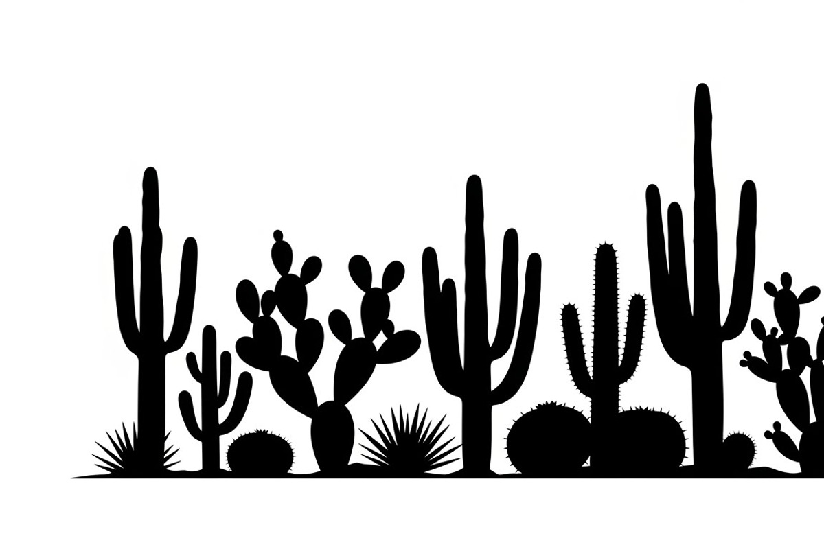 collection desert cactus silhouettes, an Illustration by Amazin_art (Photo 8 of 33)