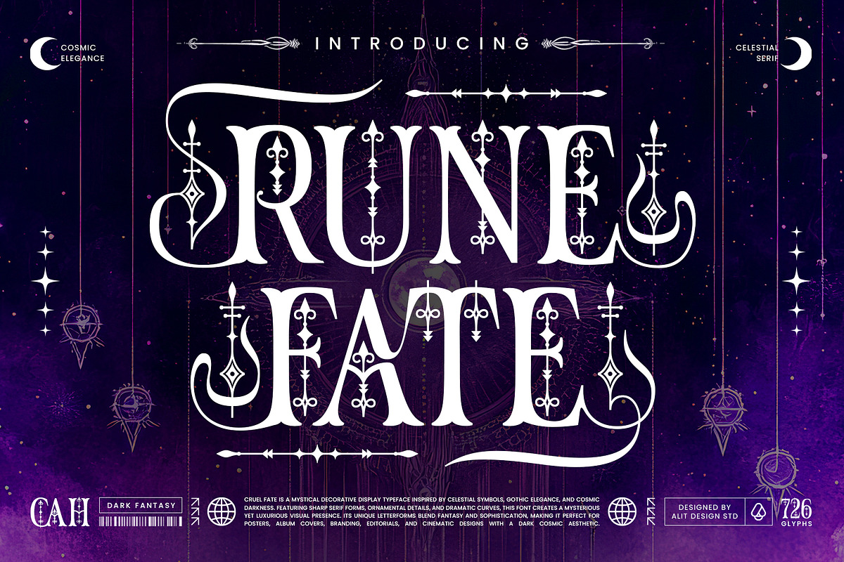 Rune Fate Typeface, a Serif Font by alit design (Photo 1 of 15)