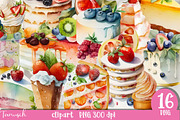 Watercolor Pastry Clipart Part 1, a Food Illustration by TanuschArts (Thumbnail 1 of 5)