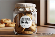 Bakery Sticker On Glass Jar Mock PSD, a Product Mockup by Bruno's Shop (Thumbnail 2 of 4)