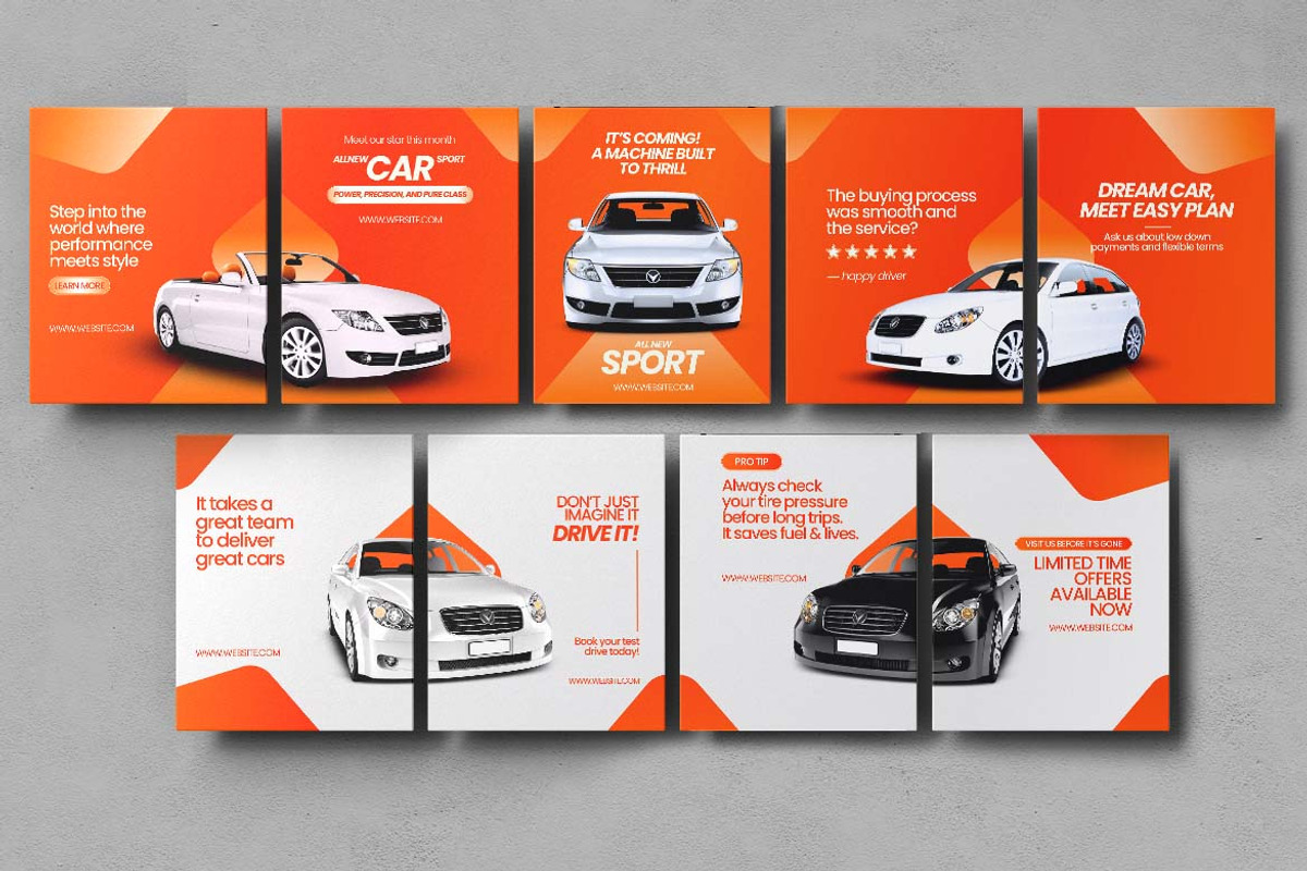 Car Showroom Instagram Carousel, a Social Media Template by Attype (Photo 3 of 5)