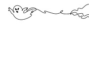 Cute Halloween ghost corner frame, a Seasonal Illustration by Valenty (Thumbnail 3 of 3)
