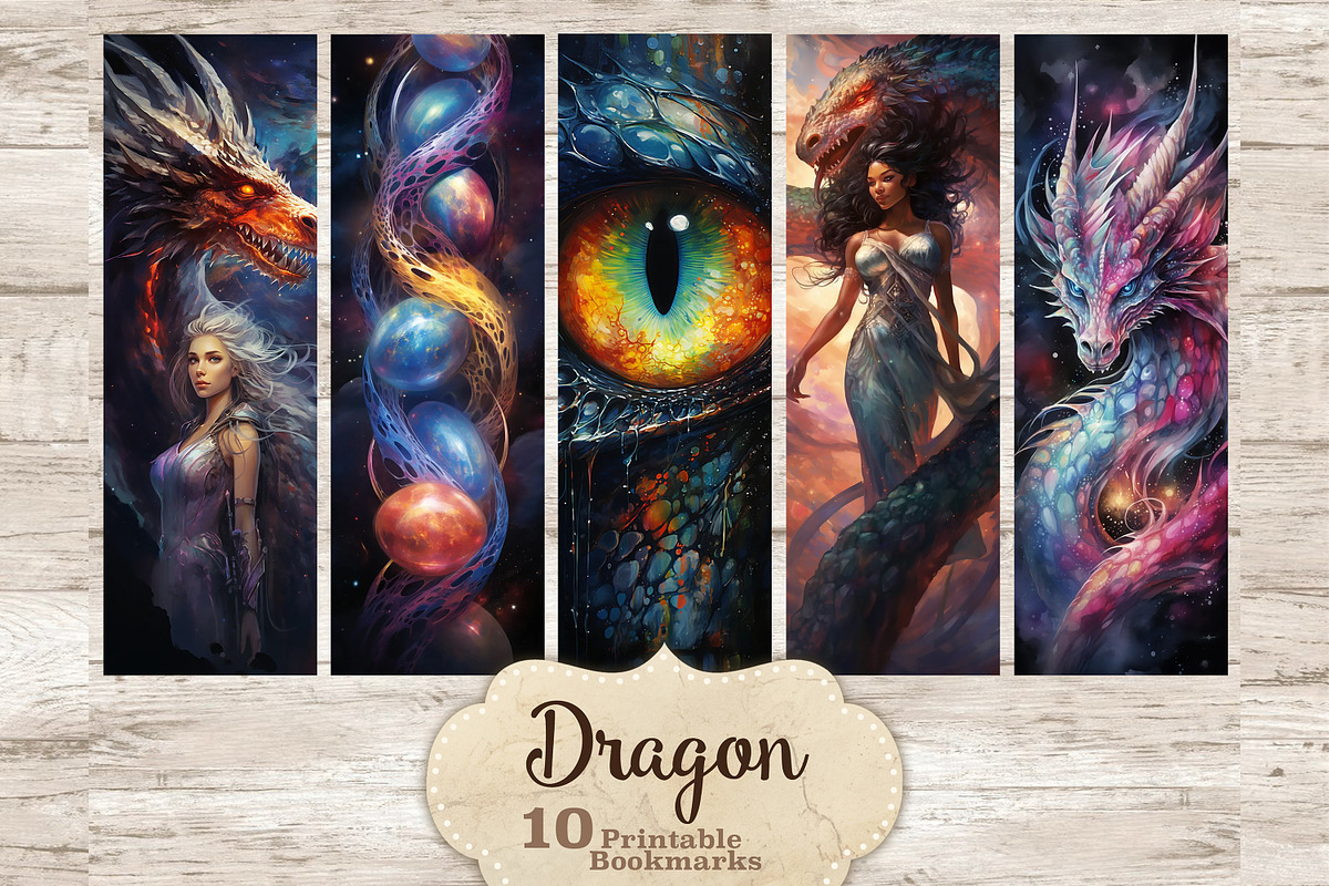 Dragon Bookmarks Printable | Magical, an Animal Illustration by GlamArtZhanna (Photo 1 of 3)