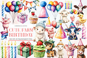 Cute Farm Birthday Clipart, an Illustration by Designworld (Thumbnail 1 of 5)