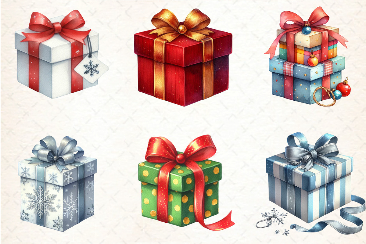 Christmas Gifts and Presents Clipart, an Illustration by DreamCafeArt (Photo 8 of 8)