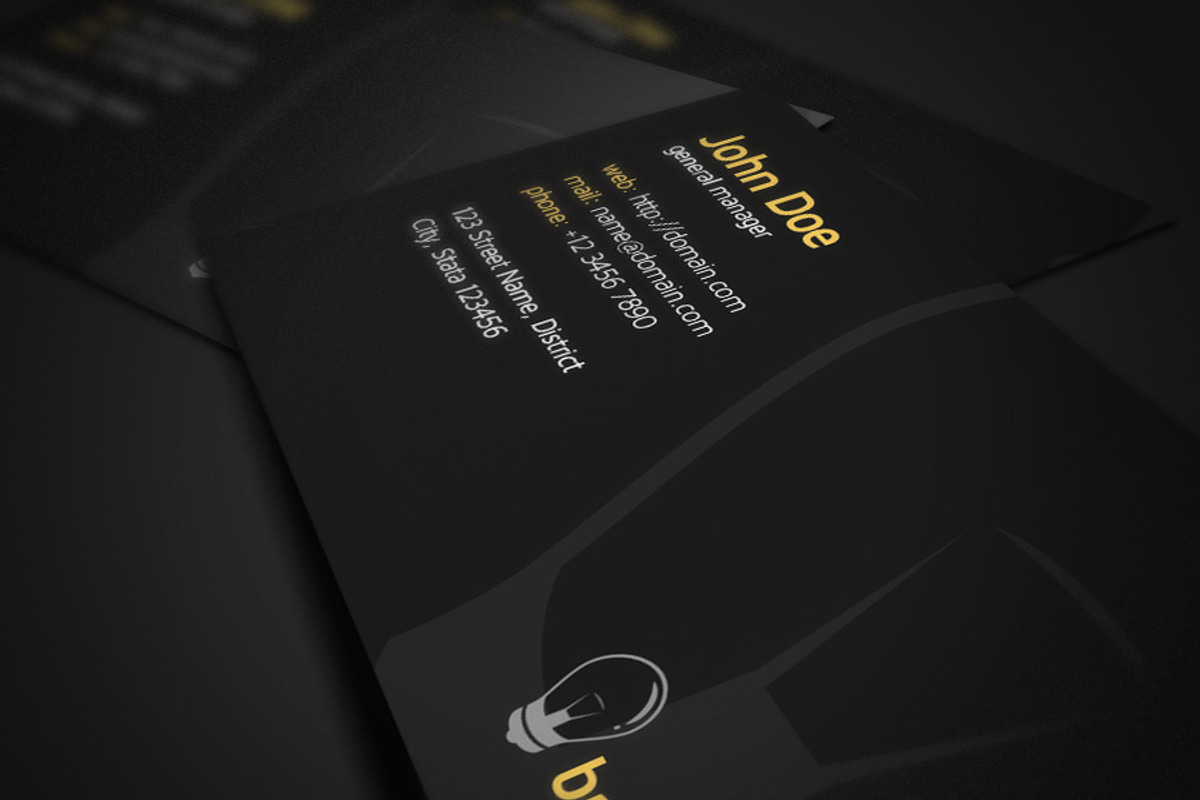 Bright Ideas Business Card, a Business Card Template by Rafael Oliveira (Photo 2 of 4)