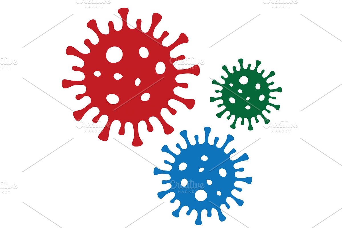 Stylized virus outline logo corona, an Object Illustration by LogosDen