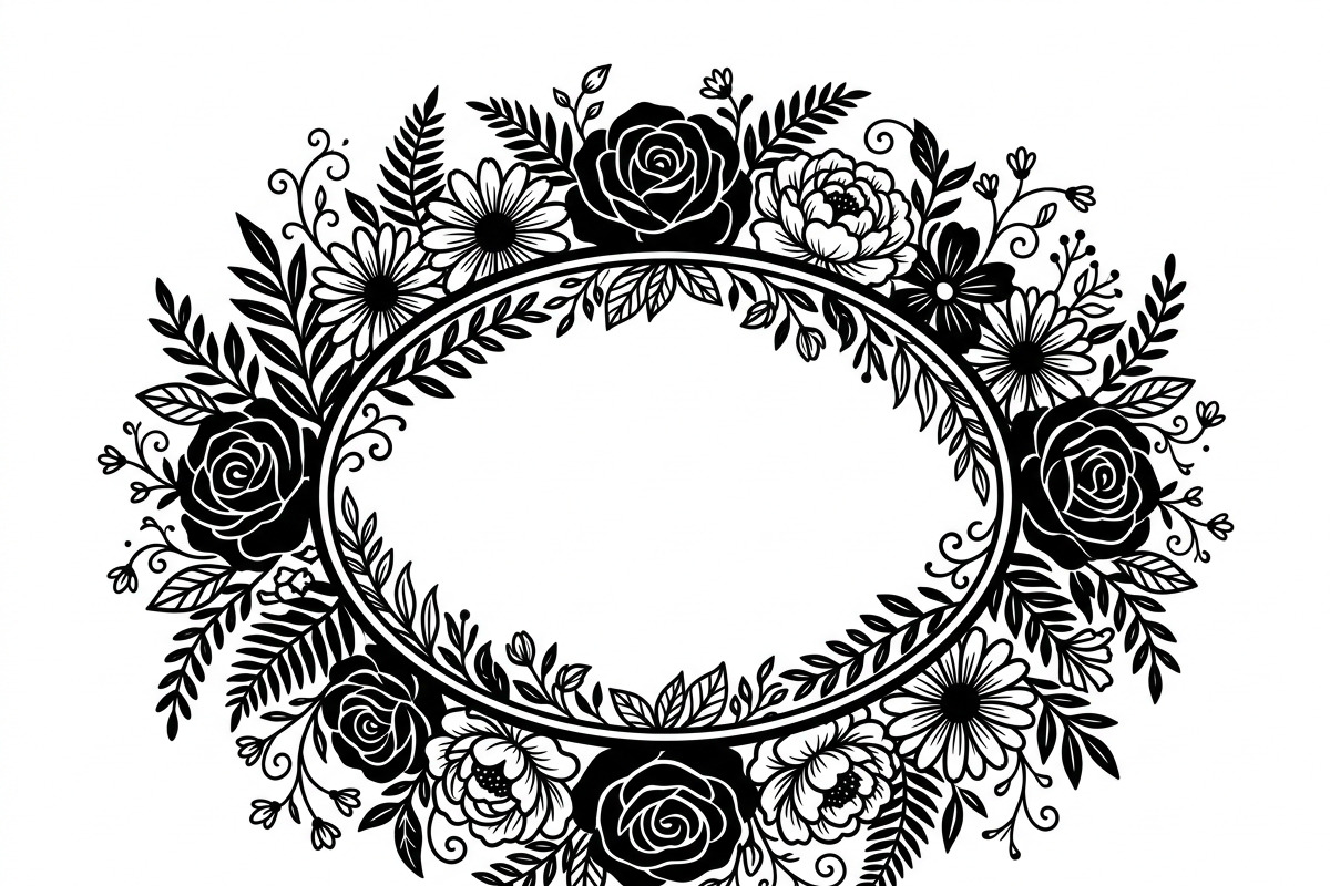 50 Elegant Floral Oval Mirror Frame, a Decorative Illustration by Amazin_art (Photo 19 of 40)