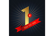 Golden First Place Award with Ribbon, a Decorative Illustration by PsychocheArt (Thumbnail 3 of 3)