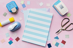 Scrapbooking craft supplies with notebook and punches, an Arts & Entertainment Photo by Olena Rudo