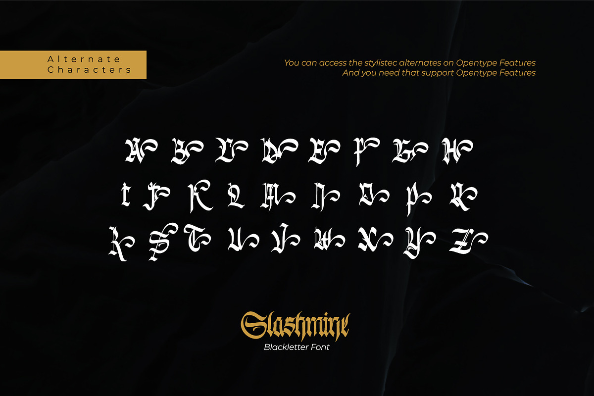 Slashmine, a Blackletter Font by Vintage Division (Photo 10 of 10)