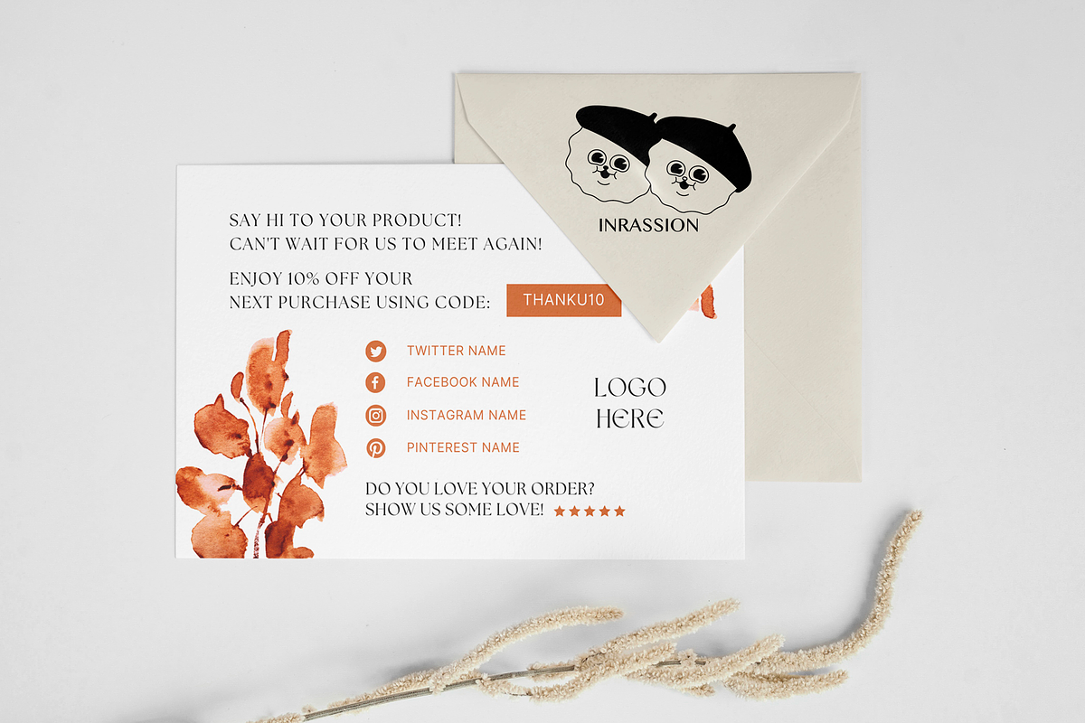 Minimalist Thank You Card Template, a Card Template by INRASSION (Photo 3 of 5)