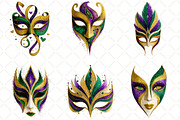 Watercolor Mardi Gras Mask Clipart, an Illustration by Black Bird Studio (Thumbnail 5 of 6)