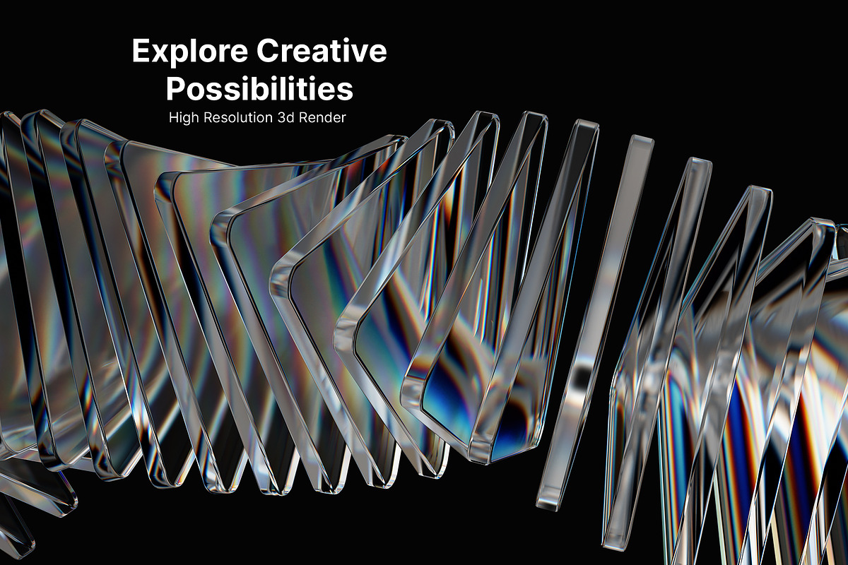 3D Geometric Glass Background Shapes, a Graphic by LarysaZabrotskaya (Photo 11 of 11)
