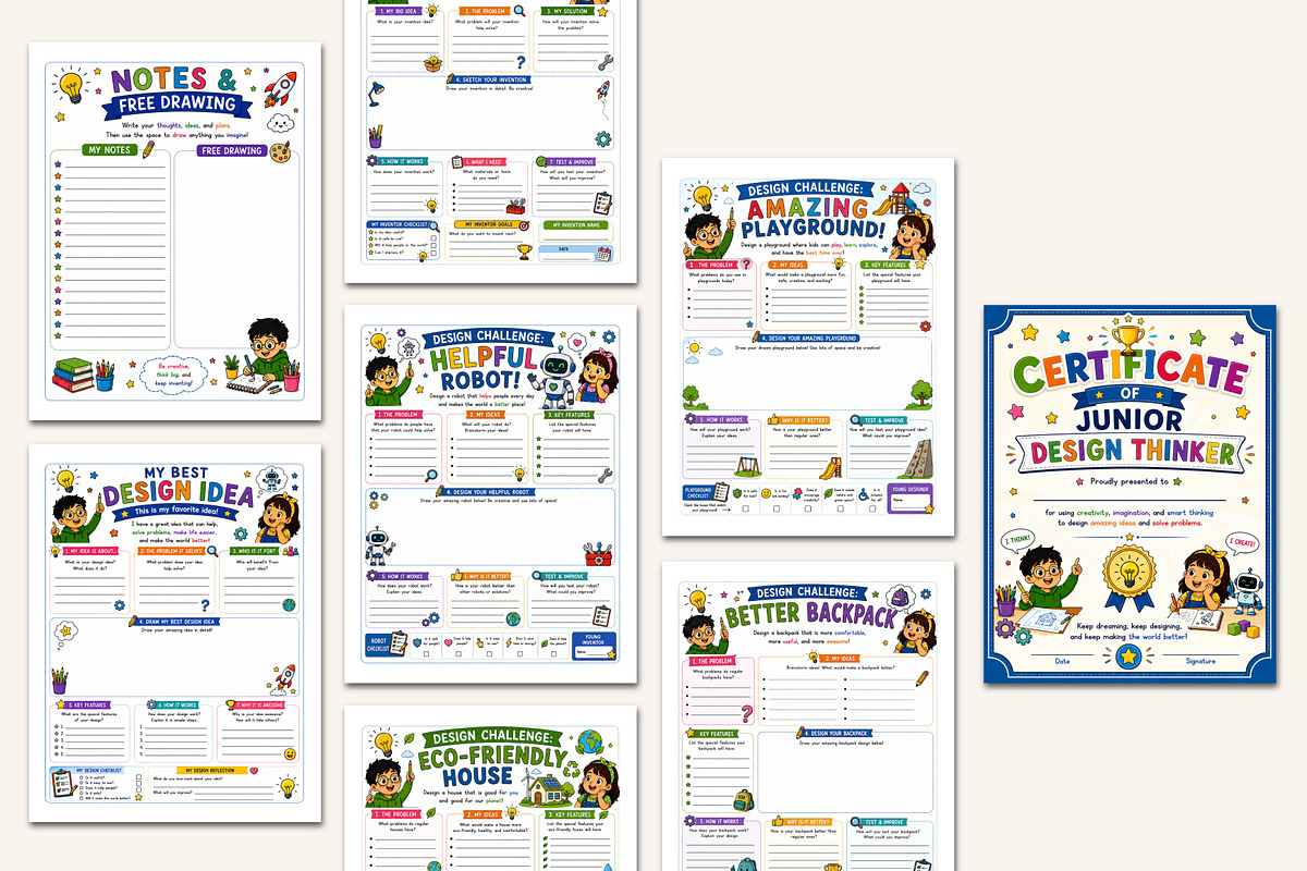 Design Thinking Workbook, a Stationery Template by Designmela01 (Photo 4 of 5)