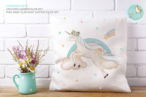 Unicorn Watercolor Clipart