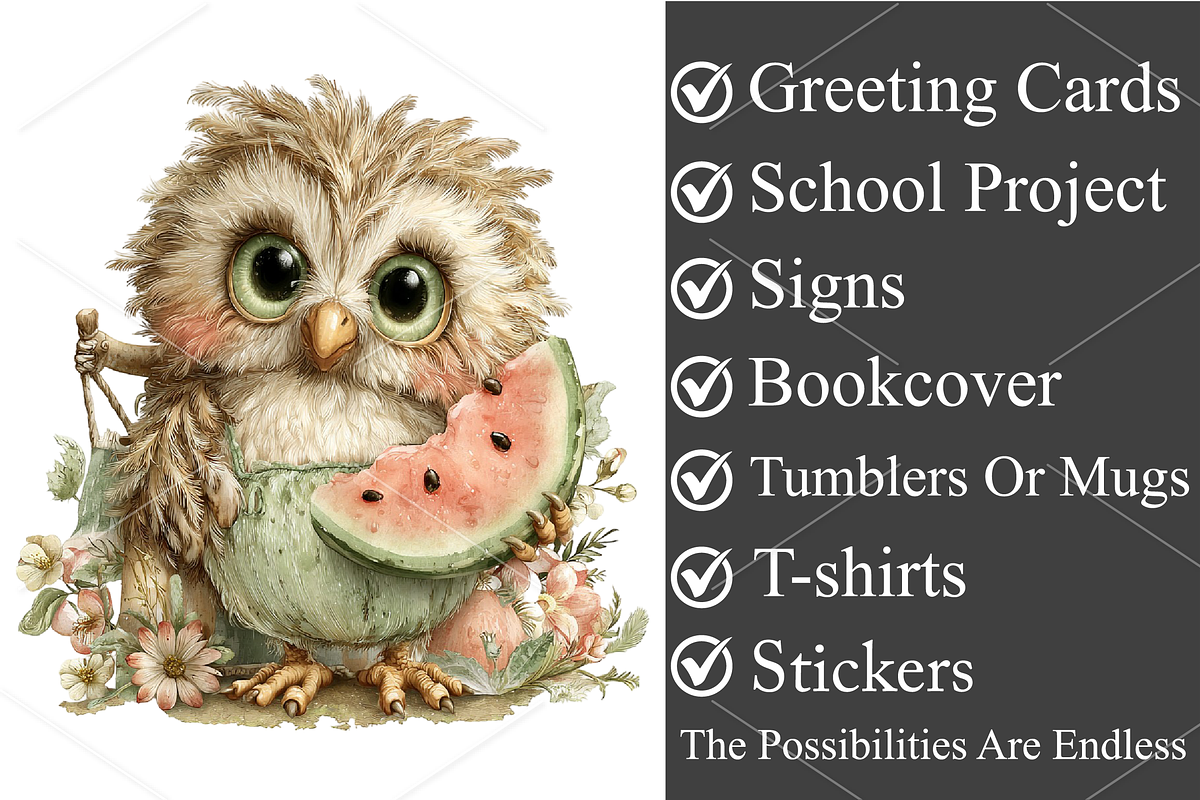 Summer Animals Watermelon Clipart, a Seasonal Illustration by Canvas Craft (Photo 3 of 7)
