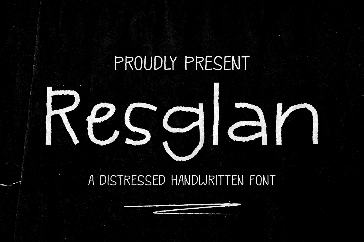Resglan - Handwritten Font, a Handwritten Font by ™Creasi (Photo 1 of 6)