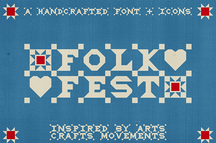 Folk Fest - Hand Crafted Font, a Sans Serif Font by Madeline ODonoghue Design