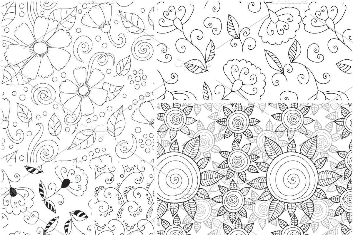 21 flower and leaf seamless patterns, a Pattern Graphic by Ivga (Photo 2 of 3)