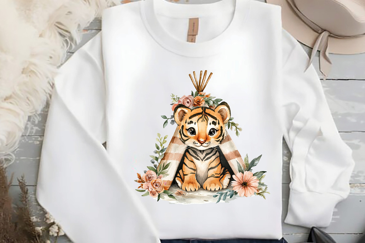 Boho Baby Clipart Bundle Boho Animal, an Illustration by DreamCafeArt (Photo 5 of 7)