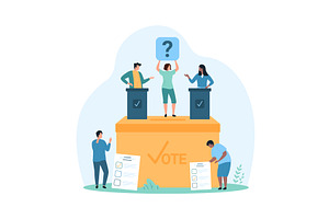 Election campaign & vote box, a Person Illustration by Flashvector