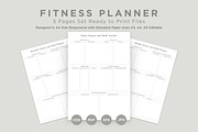 Fitness Planner Pages Set V-06, a Stationery Template by shahsoft (Thumbnail 1 of 3)