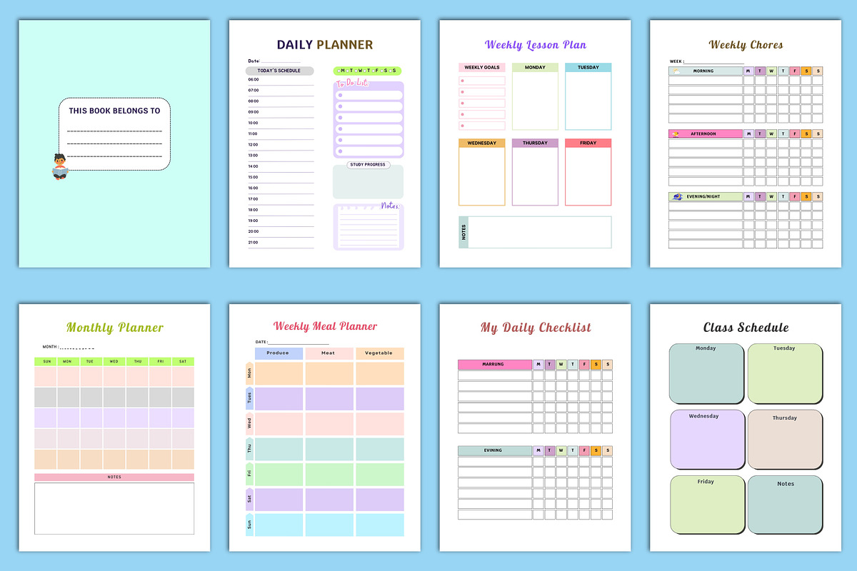 Editable Kids Activities Planner, a Stationery Template by Designmela01 (Photo 3 of 4)