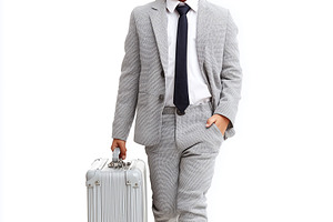 Adorable young boy in a stylish gray, a Business Photo by MistyDay