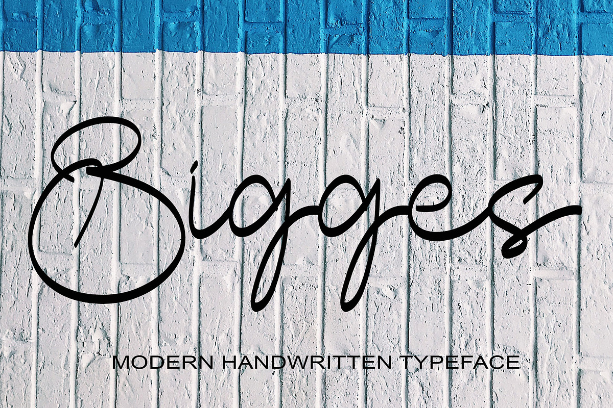 Bigges, a Script Font by Canden Meutuah (Photo 1 of 5)