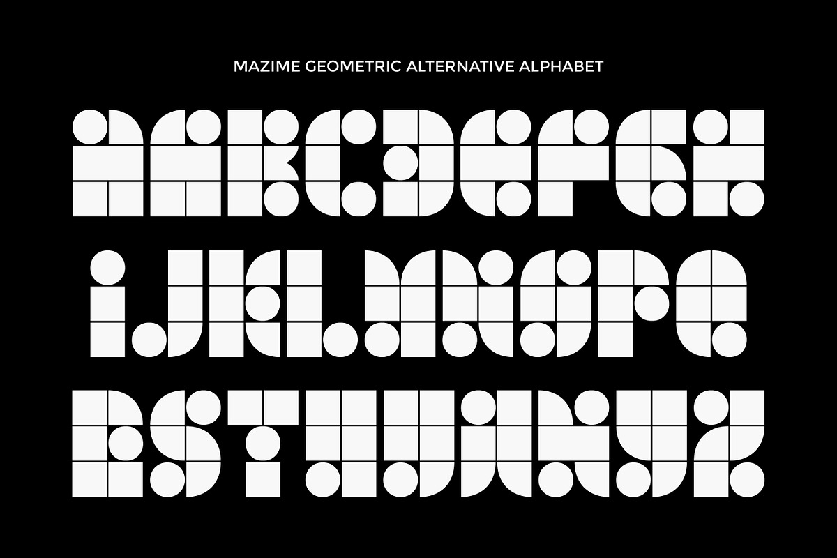 Mazime – Geometric Display Typeface, a Font by Flawless And Co (Photo 10 of 10)