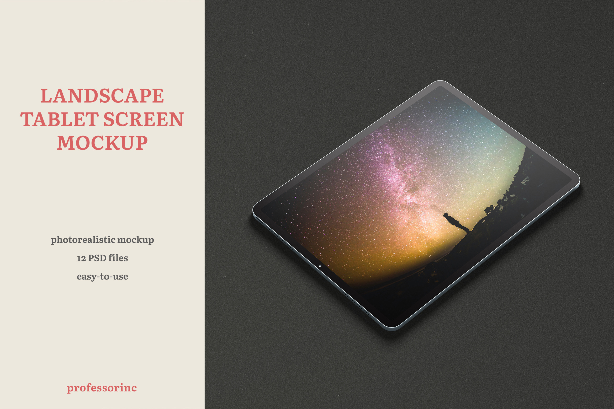 Landscape iPad Pro Mockup, an iPad Mockup by professorinc