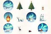 Christmas Polar Lights Clipart, an Illustration by CrexoraLab (Thumbnail 2 of 5)