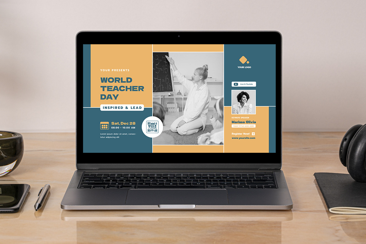 World Teacher Day Digital Poster, a Templates & Theme by MikroType Std (Photo 4 of 4)