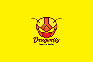 Dragonfly Mask Logo Symbol Vector