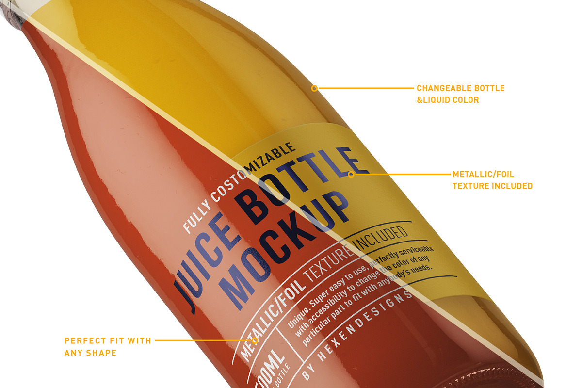 Juice Round Bottle Mockup, a Product Mockup by HexenDesigns (Photo 8 of 12)