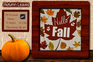 Autumn Leaves Procreate Stamp Set