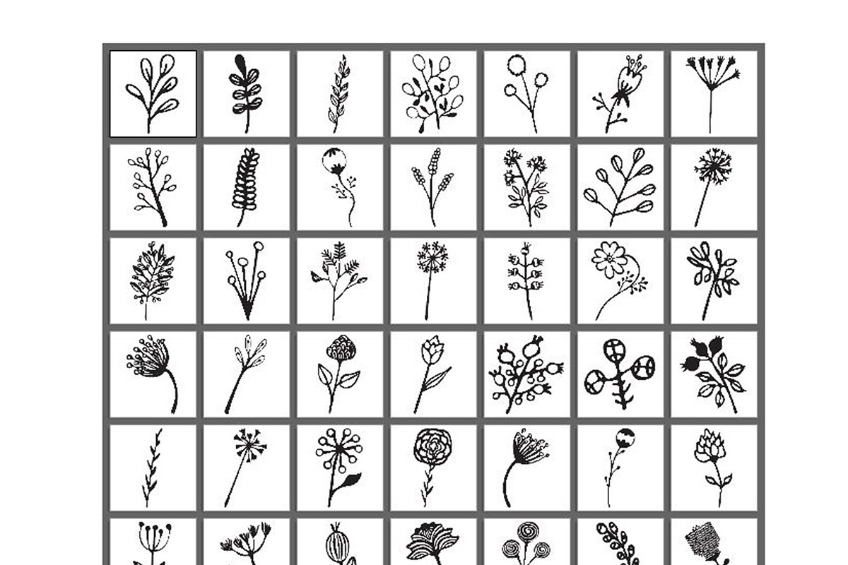 Hand drawn Floral Clipart Collection, a Background Graphic by IRSYART (Photo 3 of 18)