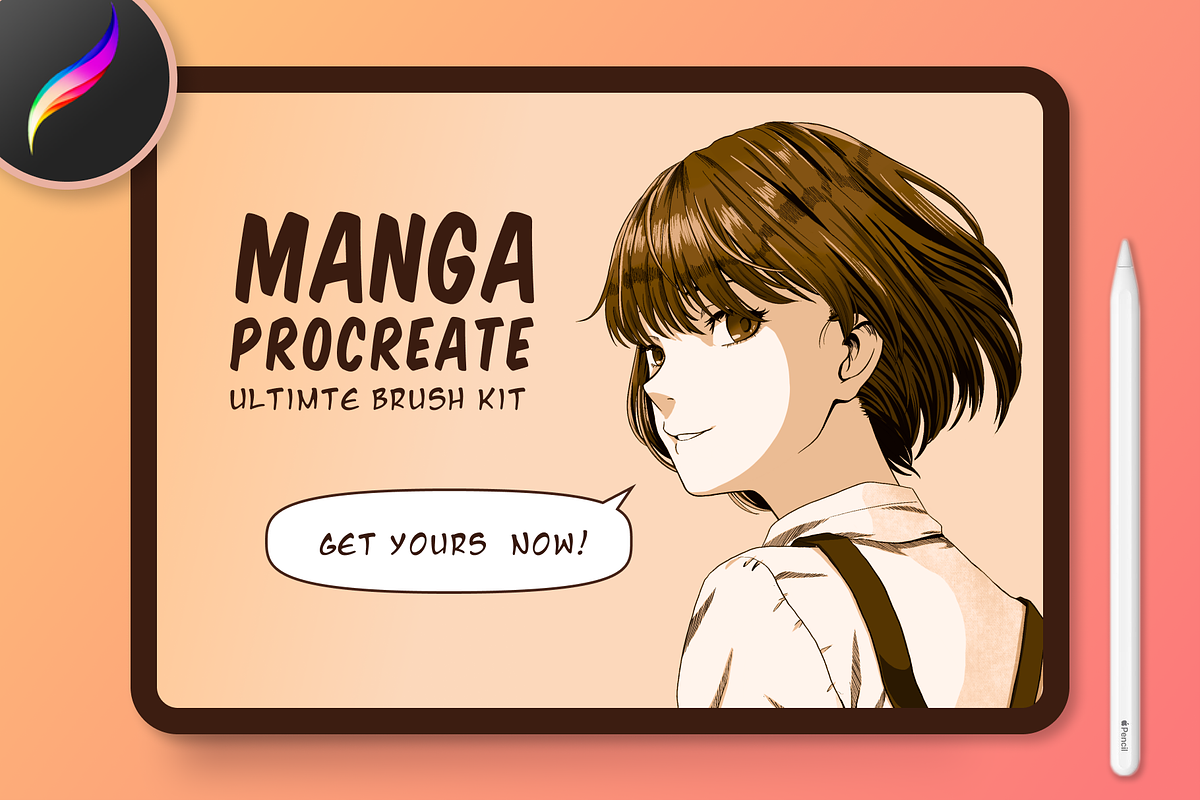 Manga Procreate Brushes & Anime Pens, a Brush Add-On by Delightful Design (Photo 1 of 5)