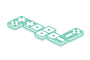 Isometric dominoes game., an Object Illustration by Booblgum