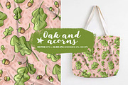 Pattern with oak and acorn, a Pattern Graphic by Melniklenart (Thumbnail 1 of 4)