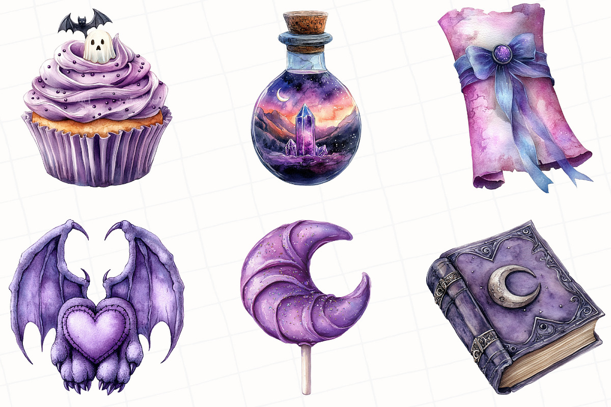 Lavender Halloween Clipart, an Illustration by OK Design (Photo 5 of 5)