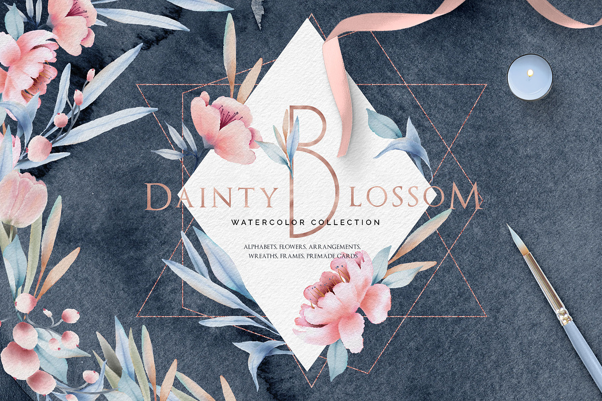 Watercolor Col. Dainty Blossom, a Texture Illustration by Inky Jar Design Studio (Photo 1 of 13)
