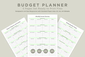 Budget Planner Pages Set V-12