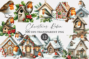 Christmas Robin Watercolor Clipart, an Illustration by Designworld (Thumbnail 1 of 3)