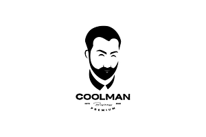 Cool Man Business Bearded Logo